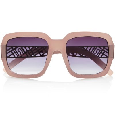 Pink cut-out side square sunglasses